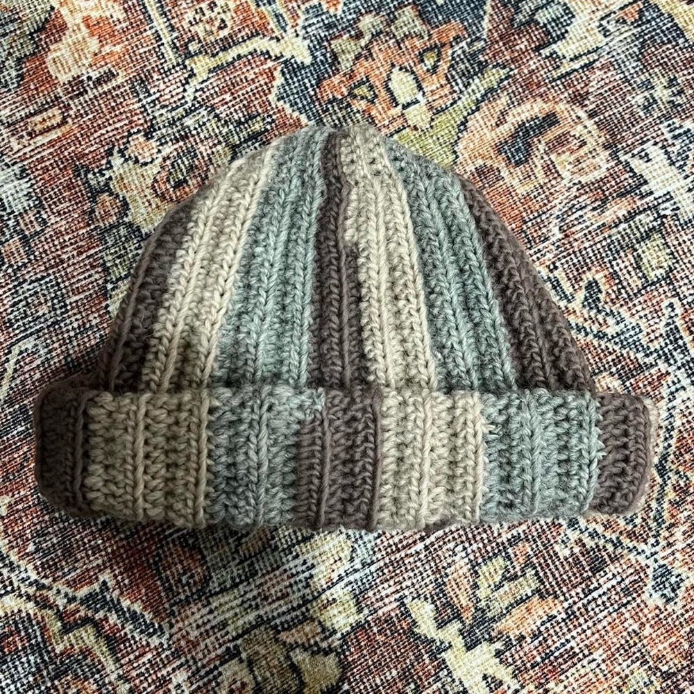 Multicolor beanie - 100% wool, handmade crochet